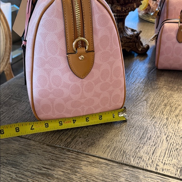 Coach Pink Signature Handbag Large Satchel Rowan Powder pink signature canvas - Picture 7 of 15